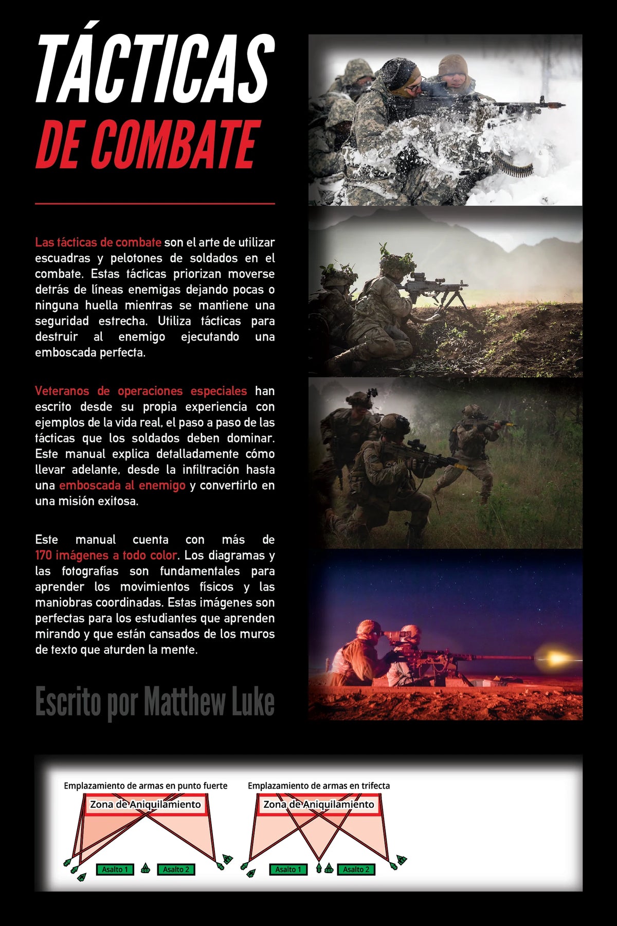 Tácticas de combate — back cover (Spanish)