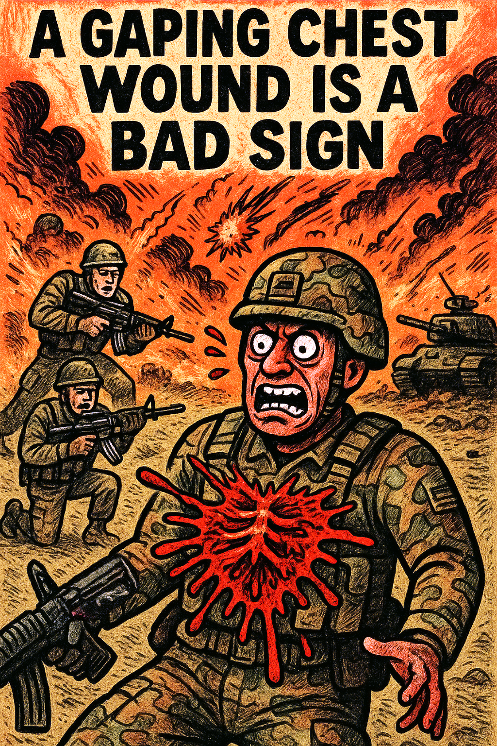 A Gaping Chest Wound Is a Bad Sign