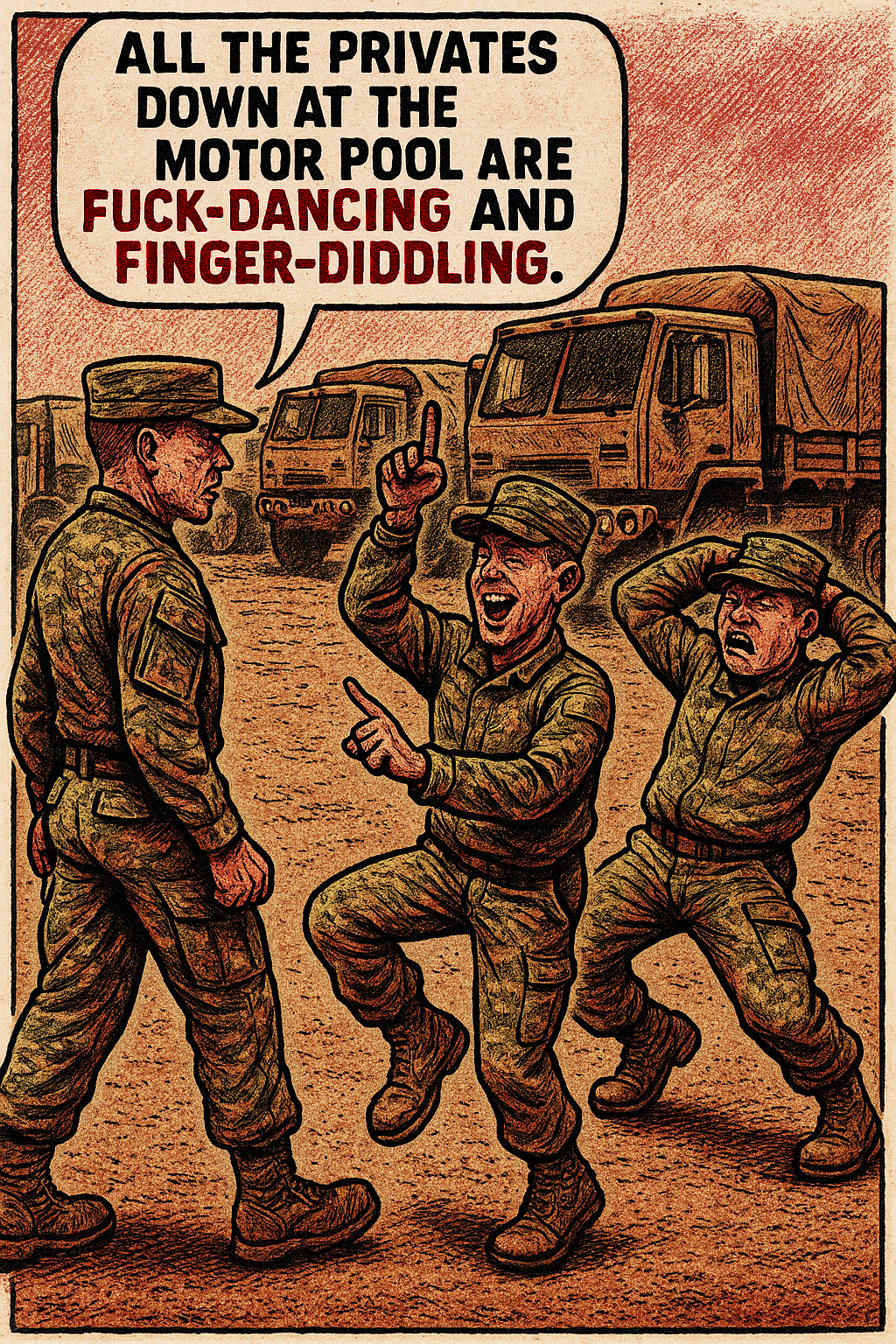All the Privates Down at the Motor Pool Are Fuck-Dancing and Finger-Diddling