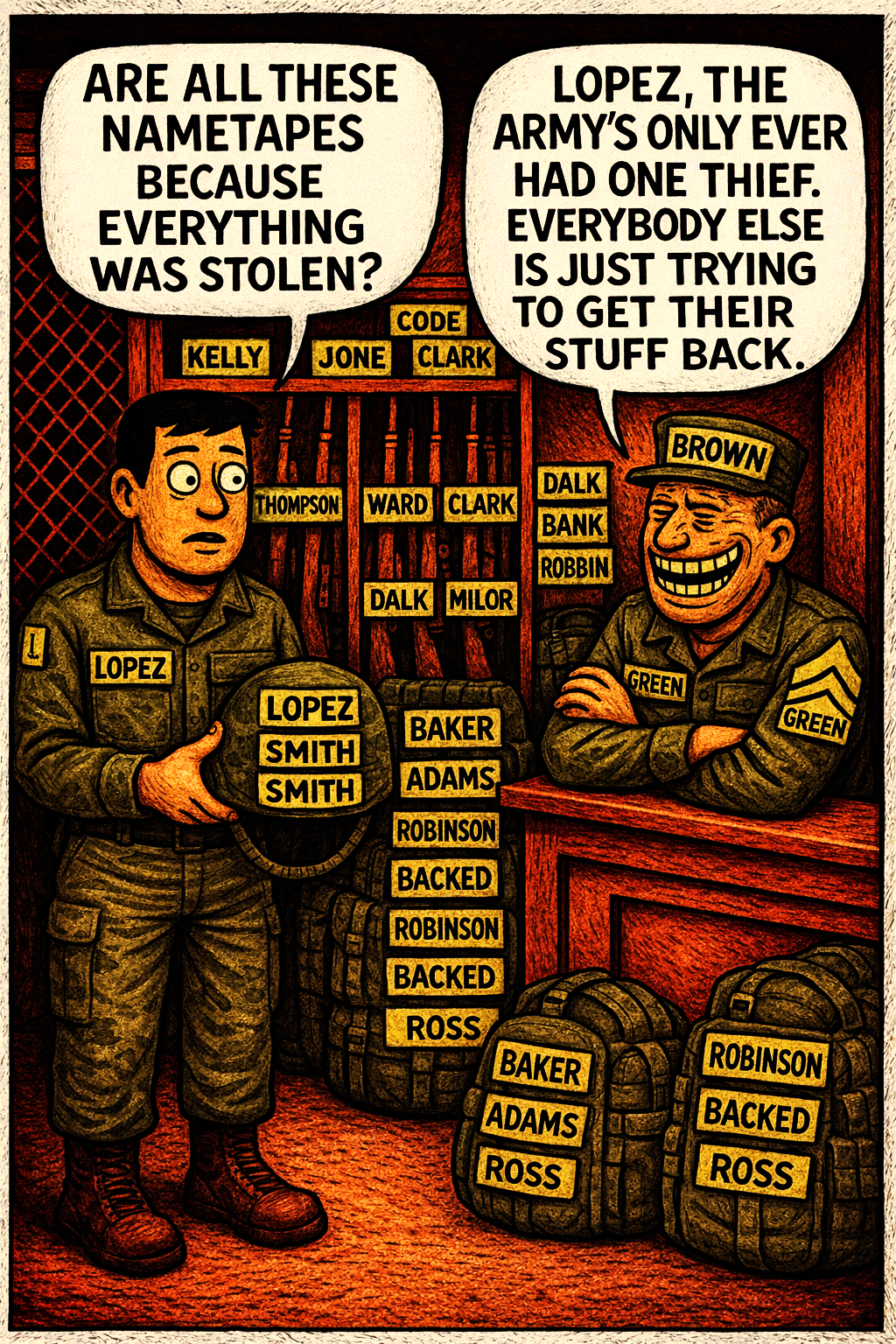 Are All These Nametapes Because Everything Was Stolen?