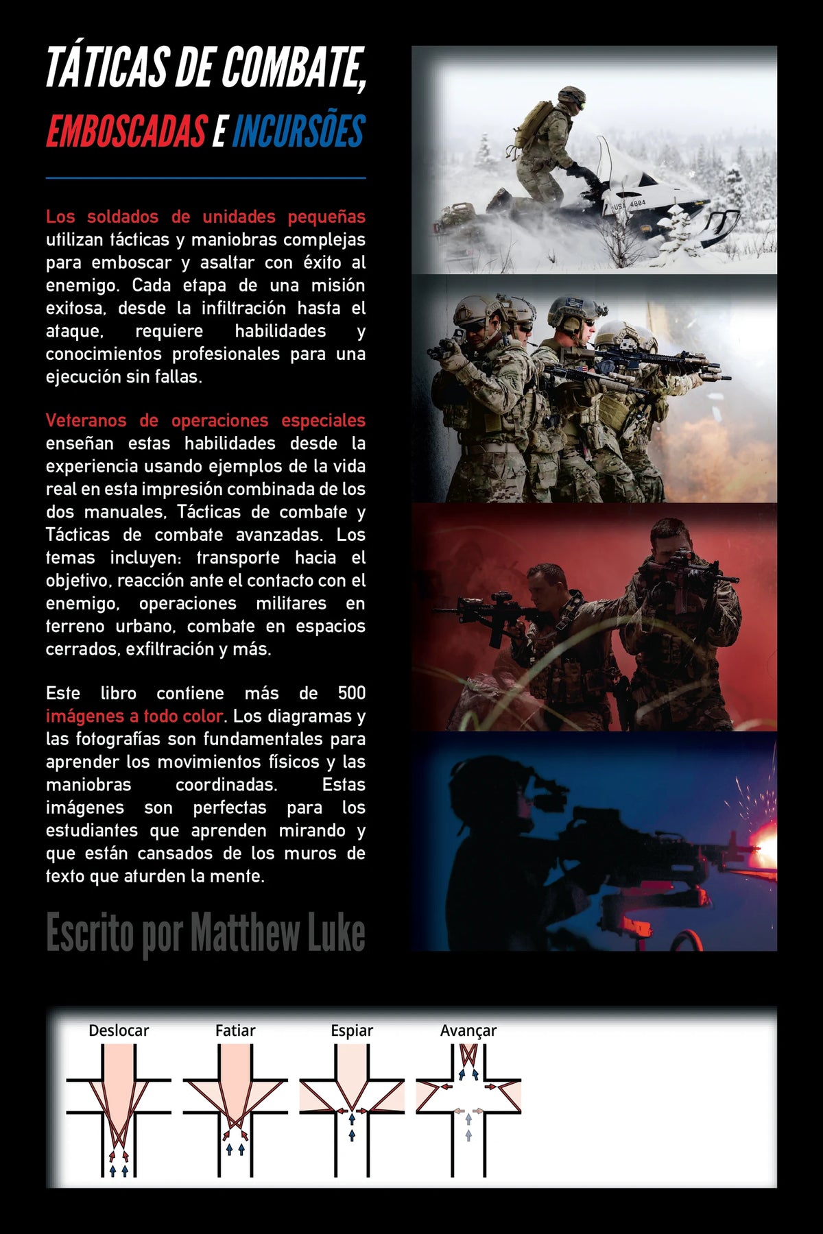 Táticas de combate, emboscadas e incursões — back cover (Portuguese)