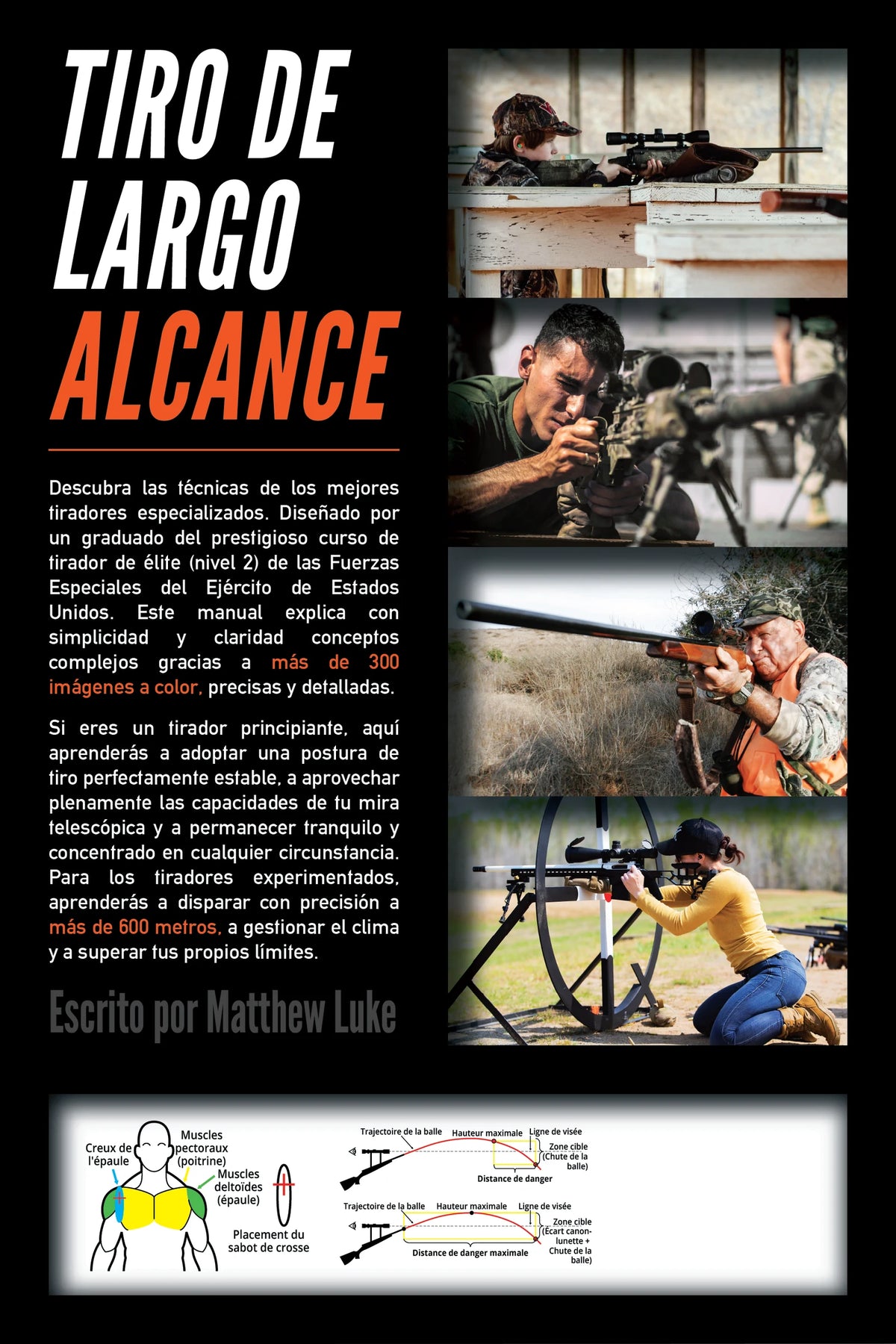 Tiro de largo alcance — back cover (Spanish)