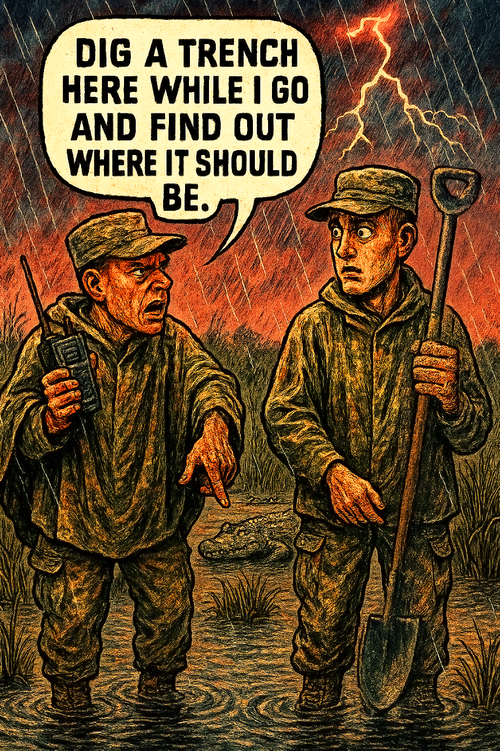 Dig a Trench Here While I Go and Find Out Where It Should Be