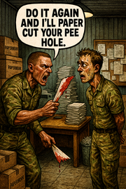 Do It Again and I’ll Paper Cut Your Pee Hole