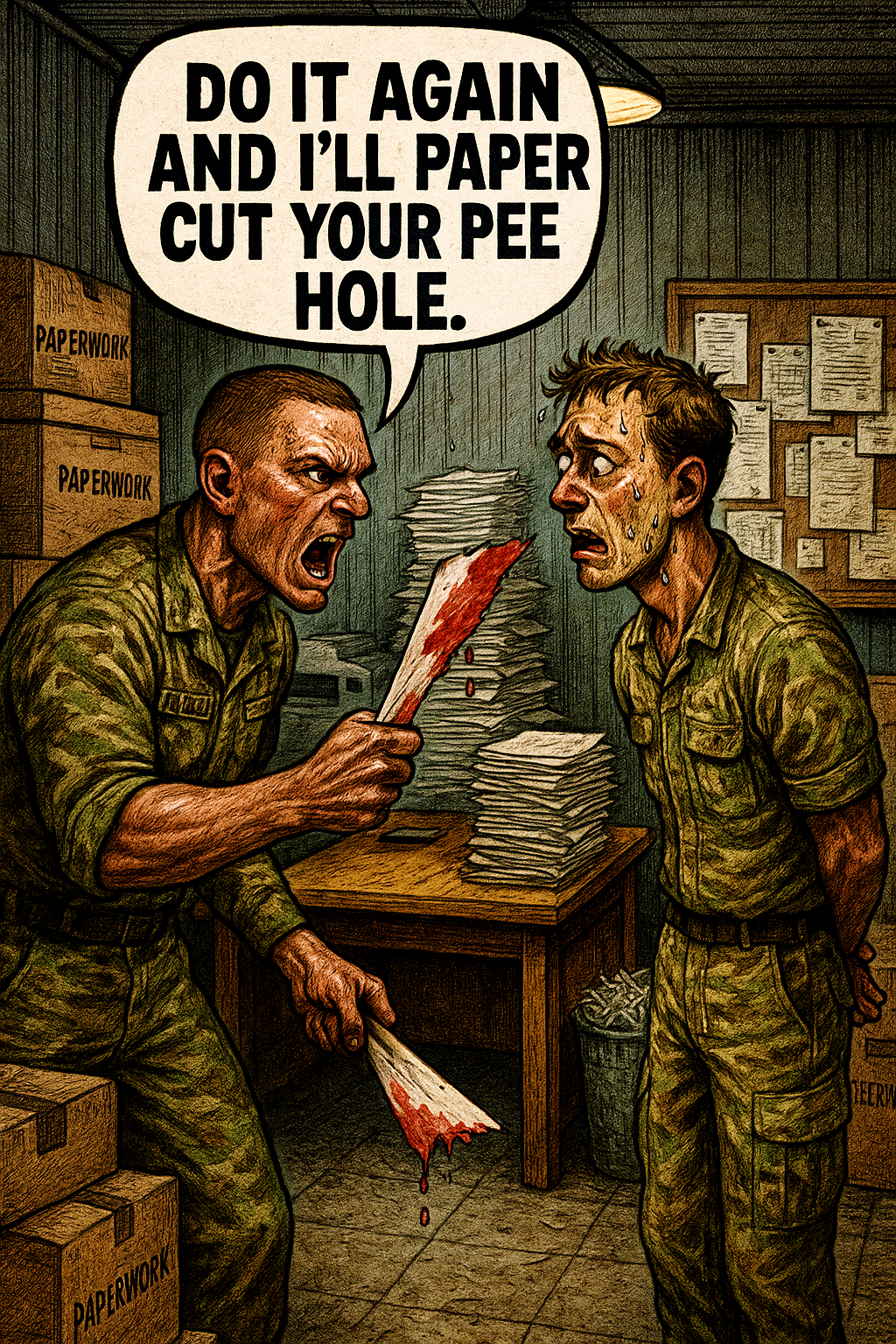 Do It Again and I’ll Paper Cut Your Pee Hole
