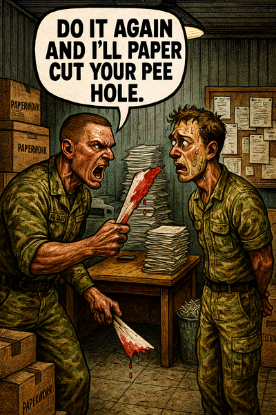 Do It Again and I’ll Paper Cut Your Pee Hole