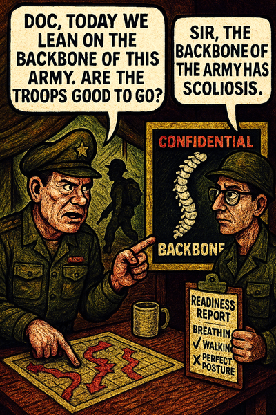 Doc, Today We Lean on the Backbone of This Army