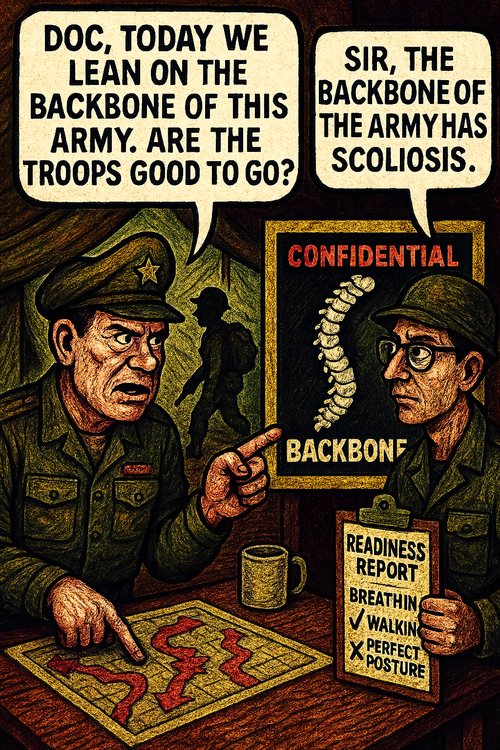 Doc, Today We Lean on the Backbone of This Army