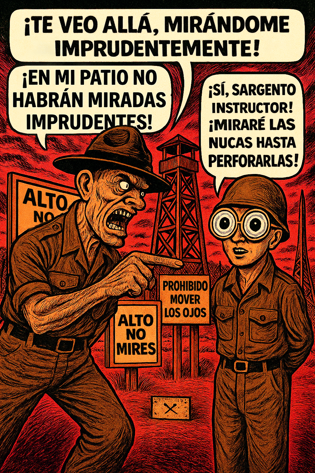 ¡Te veo allá, mirándome imprudentemente!