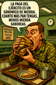 La paga del ejército es un sándwich de mierda.