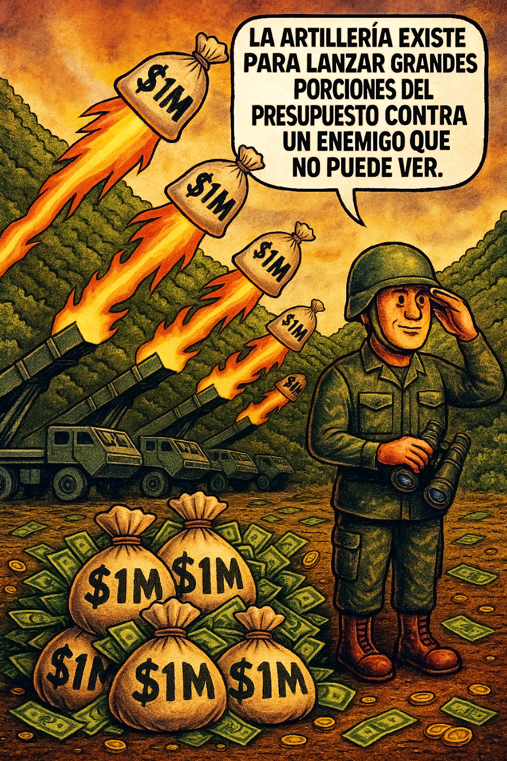 La artillería existe para lanzar grandes porciones del presupuesto contra un enemigo que no puede ver.