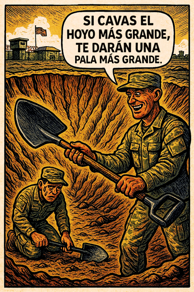 Si cavas el hoyo más grande, te darán una pala más grande.