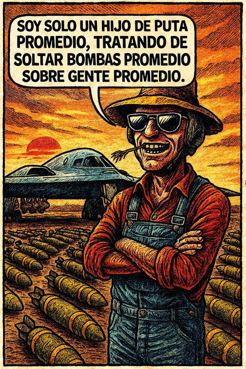 Soy solo un hijo de puta promedio, tratando de soltar bombas promedio sobre gente promedio.