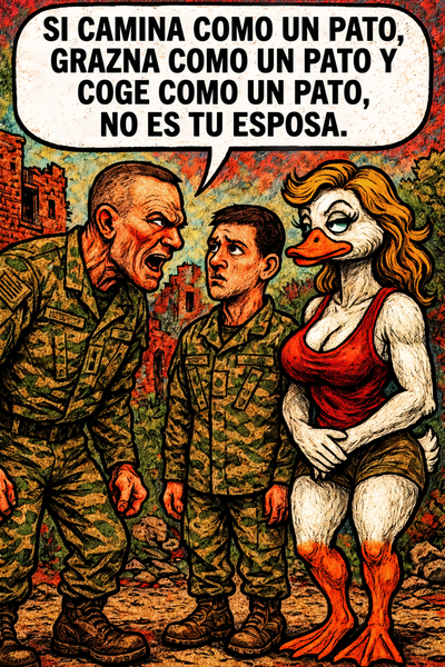 Si camina como un pato, grazna como un pato y coge como un pato, no es tu esposa.