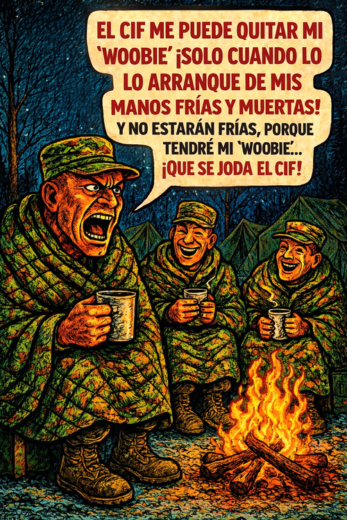 El cif me puede quitar mi 'woobie' ¡solo cuando lo arranque de mis manos frías y muertas!