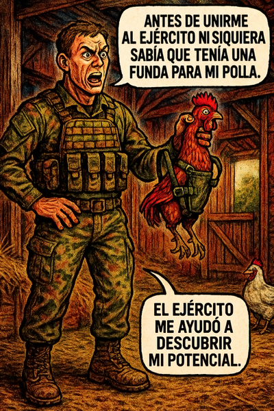 Antes de unirme al ejército ni siquiera sabía que tenía una funda para mi polla.