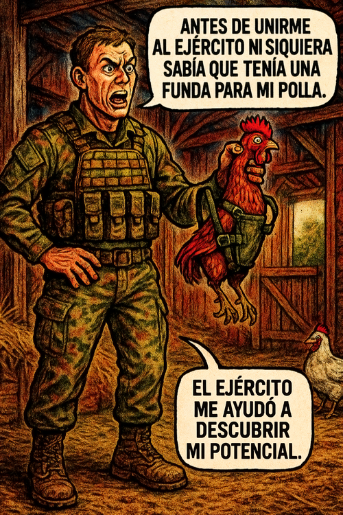 Antes de unirme al ejército ni siquiera sabía que tenía una funda para mi polla.