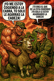 ¡Yo me estoy cogiendo a la cabra, tú solo le agarras la cabeza!
