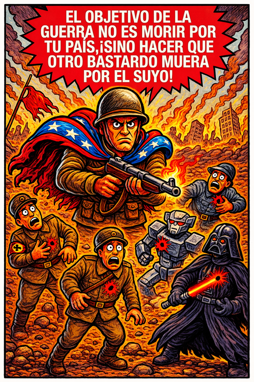 El objetivo de la guerra no es morir por tu país, sino hacer que el otro bastardo muera por el suyo.