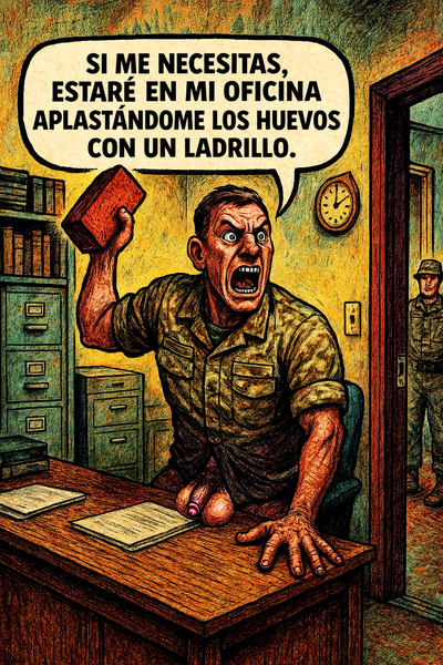 Si me necesitas, estaré en mi oficina aplastándome los huevos con un ladrillo.