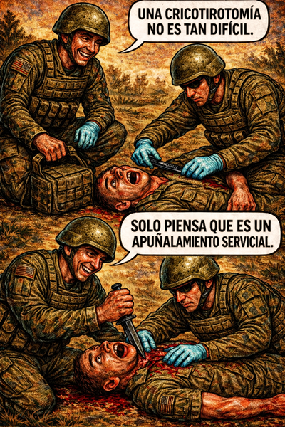 Una cricotirotomía no es tan difícil.