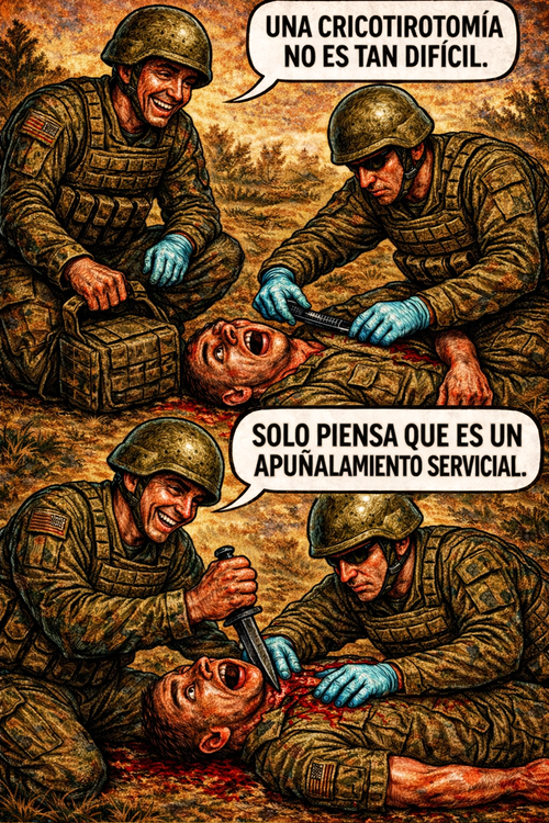 Una cricotirotomía no es tan difícil.