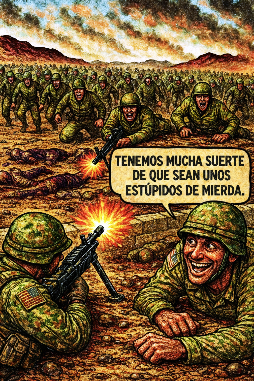 Tenemos mucha suerte de que sean unos estúpidos de mierda.