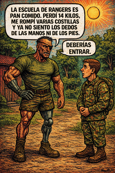 La escuela de rangers es pan comido.