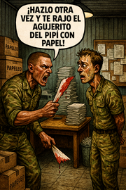 ¡Hazlo otra vez y te rajo el agujerito del pipí con papel!