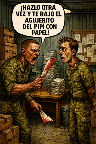 ¡Hazlo otra vez y te rajo el agujerito del pipí con papel!