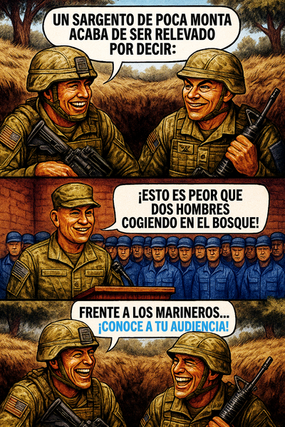 Un sargento de poca monta acaba de ser relevado por decir