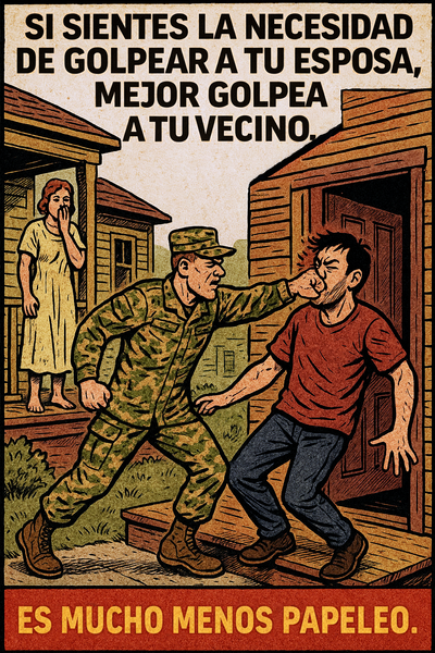 Si sientes la necesidad de golpear a tu esposa, mejor golpea a tu vecino.