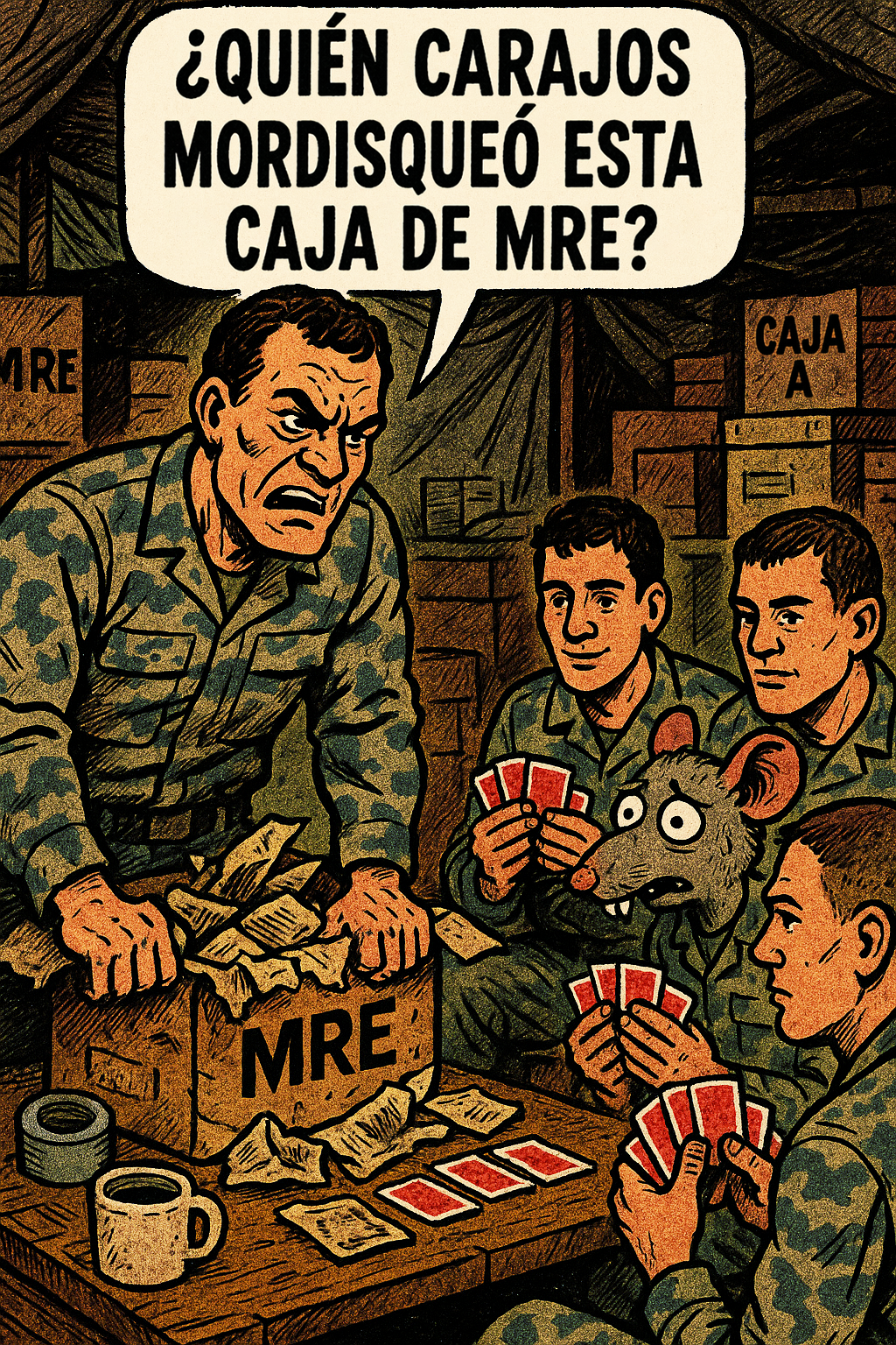 ¿Quién carajos mordisqueó esta caja de mre?