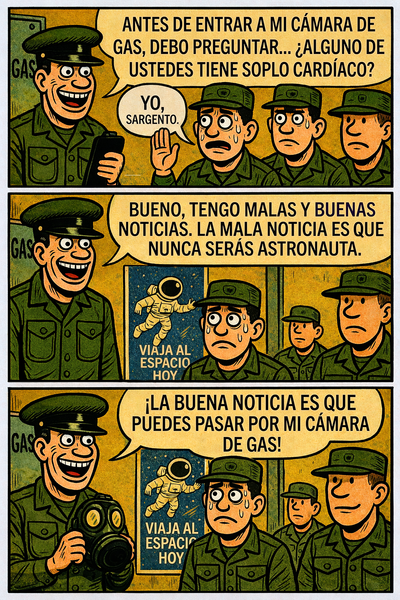 Antes de entrar a mi cámara de gas, debo preguntar...