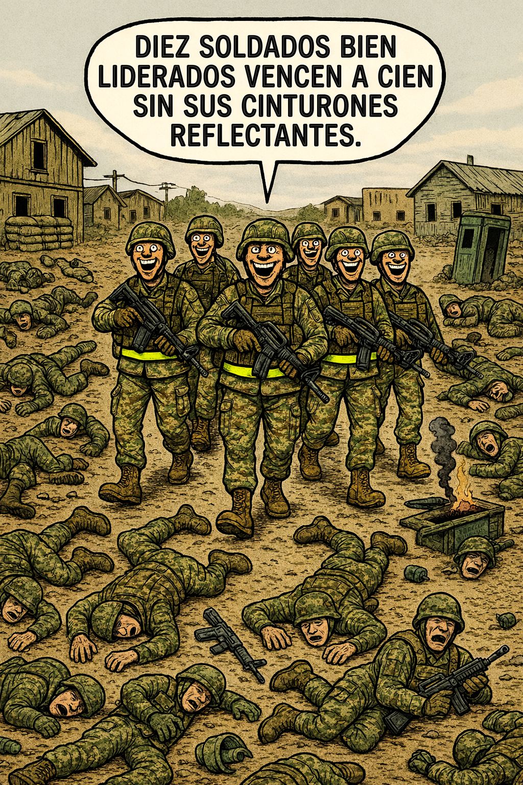Diez soldados bien liderados vencen a cien sin sus cinturones reflectantes.