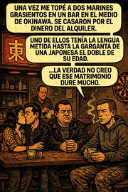 Una vez me topé a dos marines grasientos en un bar en el medio de okinawa.