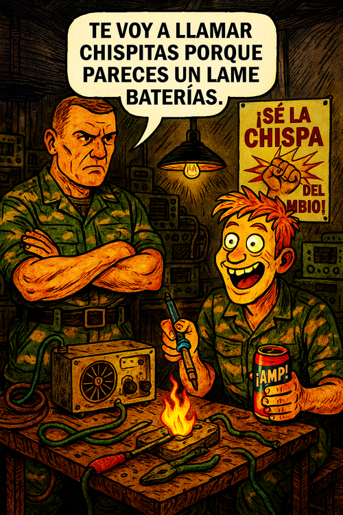 Te voy a llamar chispitas porque pareces un lame baterías.