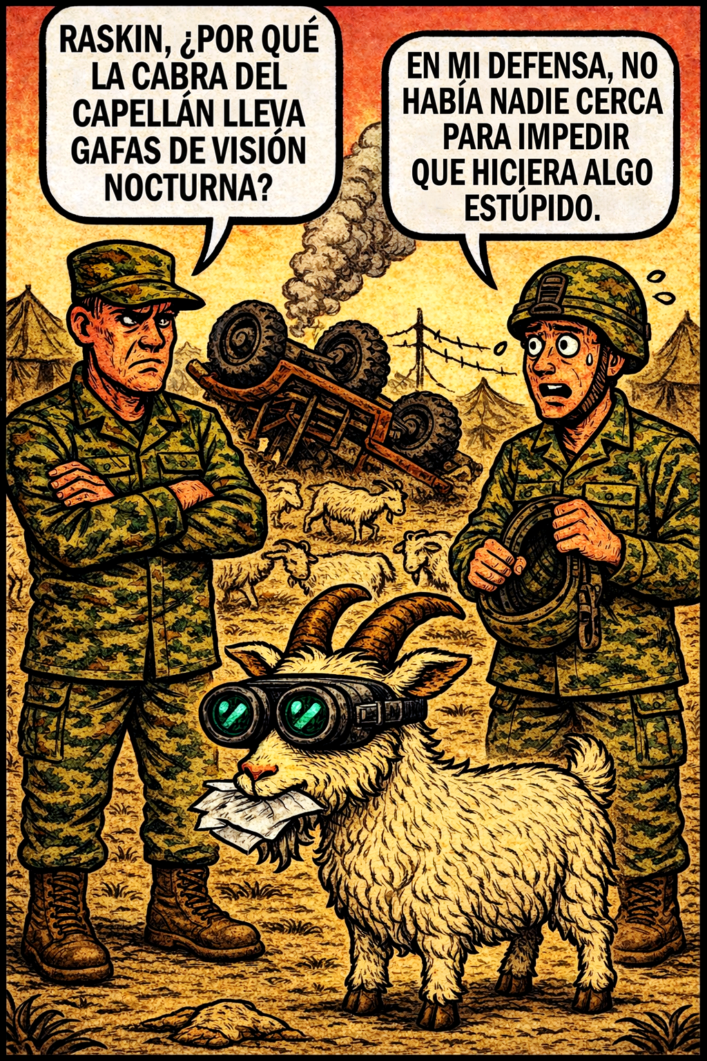 Raskin, ¿por qué la cabra del capellán lleva gafas de visión nocturna?