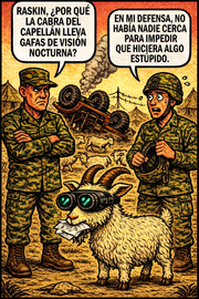 Raskin, ¿por qué la cabra del capellán lleva gafas de visión nocturna?