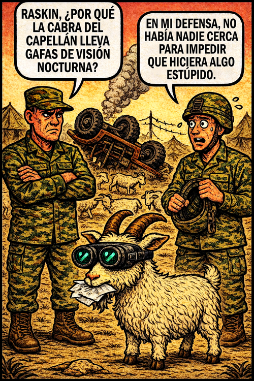 Raskin, ¿por qué la cabra del capellán lleva gafas de visión nocturna?