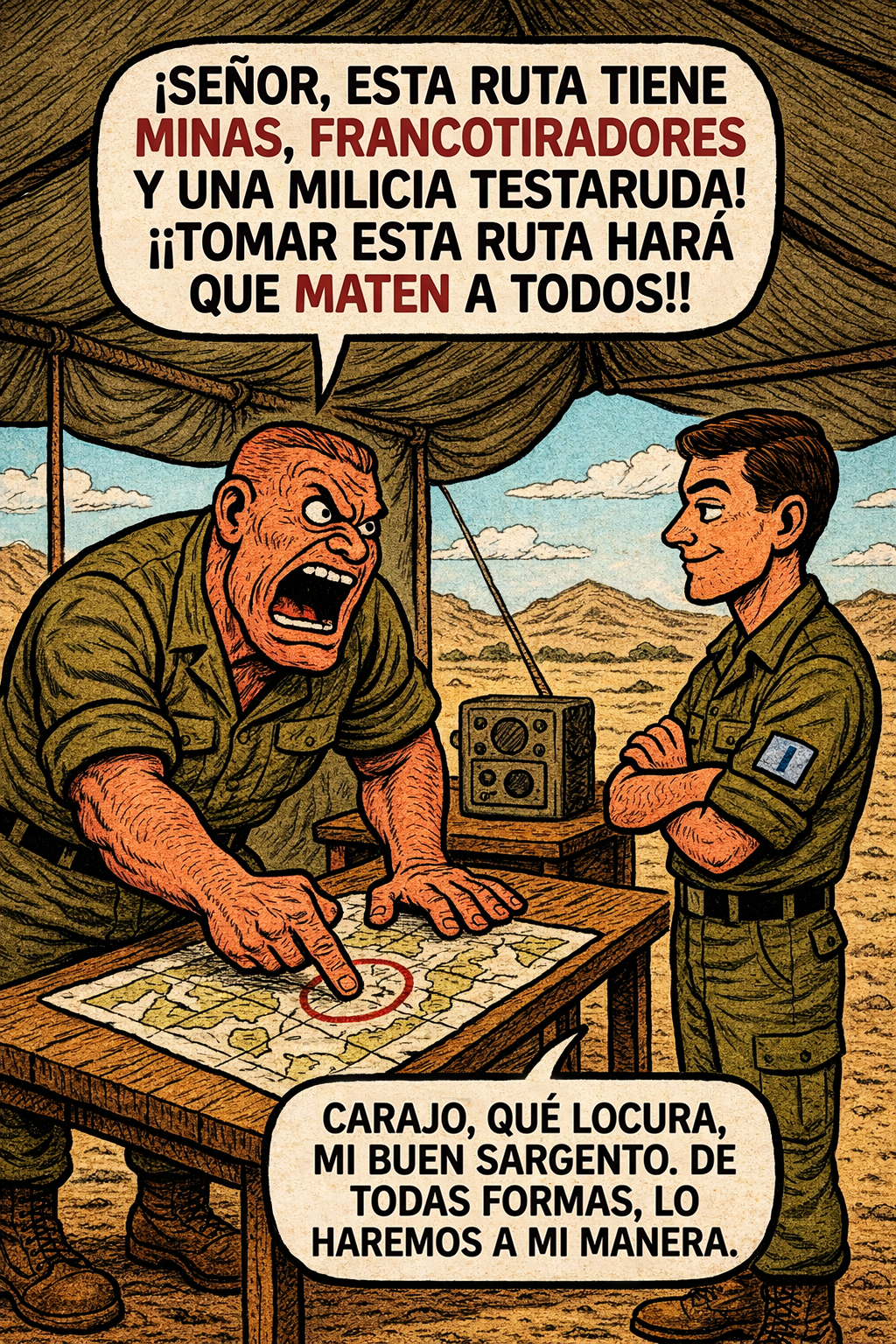 ¡Señor, esta ruta tiene minas, francotiradores y una milicia testaruda!