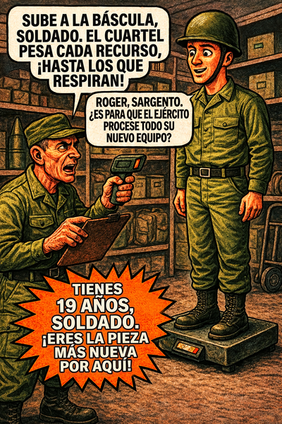 Sube a la báscula, soldado.
