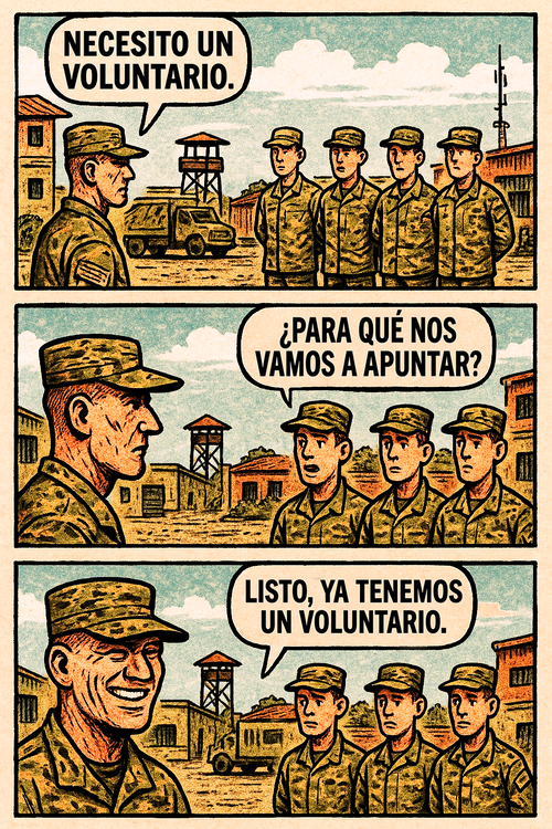 Necesito un voluntario.