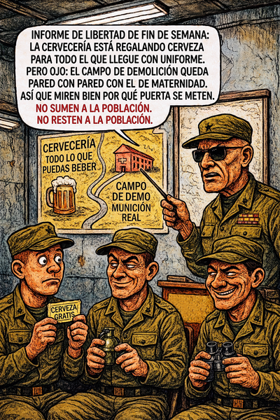 Informe de libertad de fin de semana: la cervecería está regalando cerveza para todo el que llegue con uniforme.