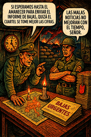 Si esperamos hasta el amanecer para enviar el informe de bajas, quizá el cuarte se tome mejor las cifras.