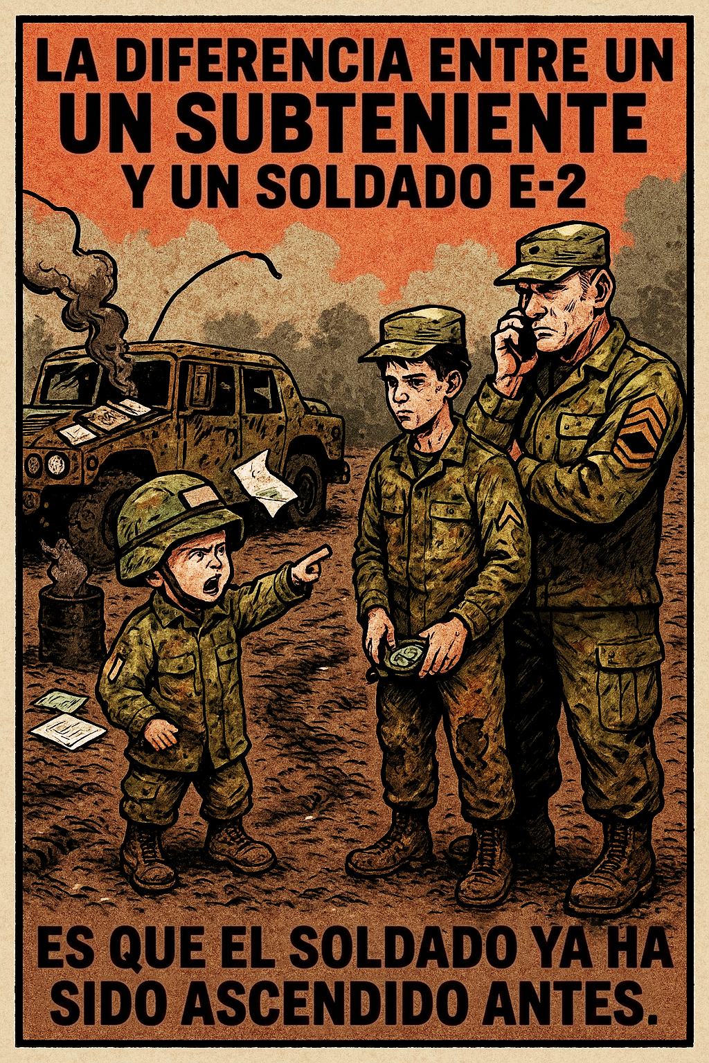 La diferencia entre un subteniente y un soldado e-2