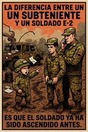La diferencia entre un subteniente y un soldado e-2