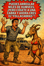 Puedes arreglar miles de humvees, ¡pero cógete a una cabra y ahora eres el "follacabras"!