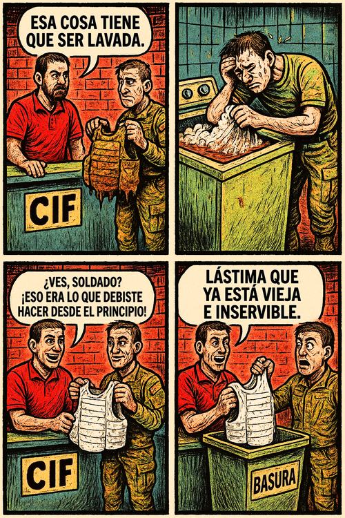 Esa cosa tiene que ser lavada.