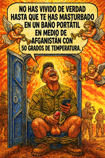 No has vivido de verdad hasta que te has masturbado en un baño portátil en medio de afganistán con 50 grados de
